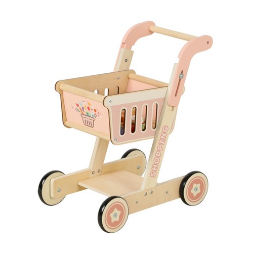 Wooden shopping cart slotted - cart,