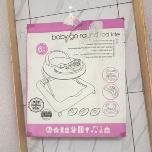 Red kite round baby walker - kite,