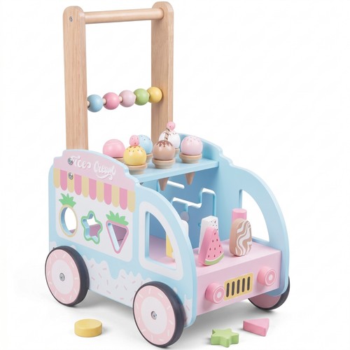 Ice cream cart pusher rounded - cream,